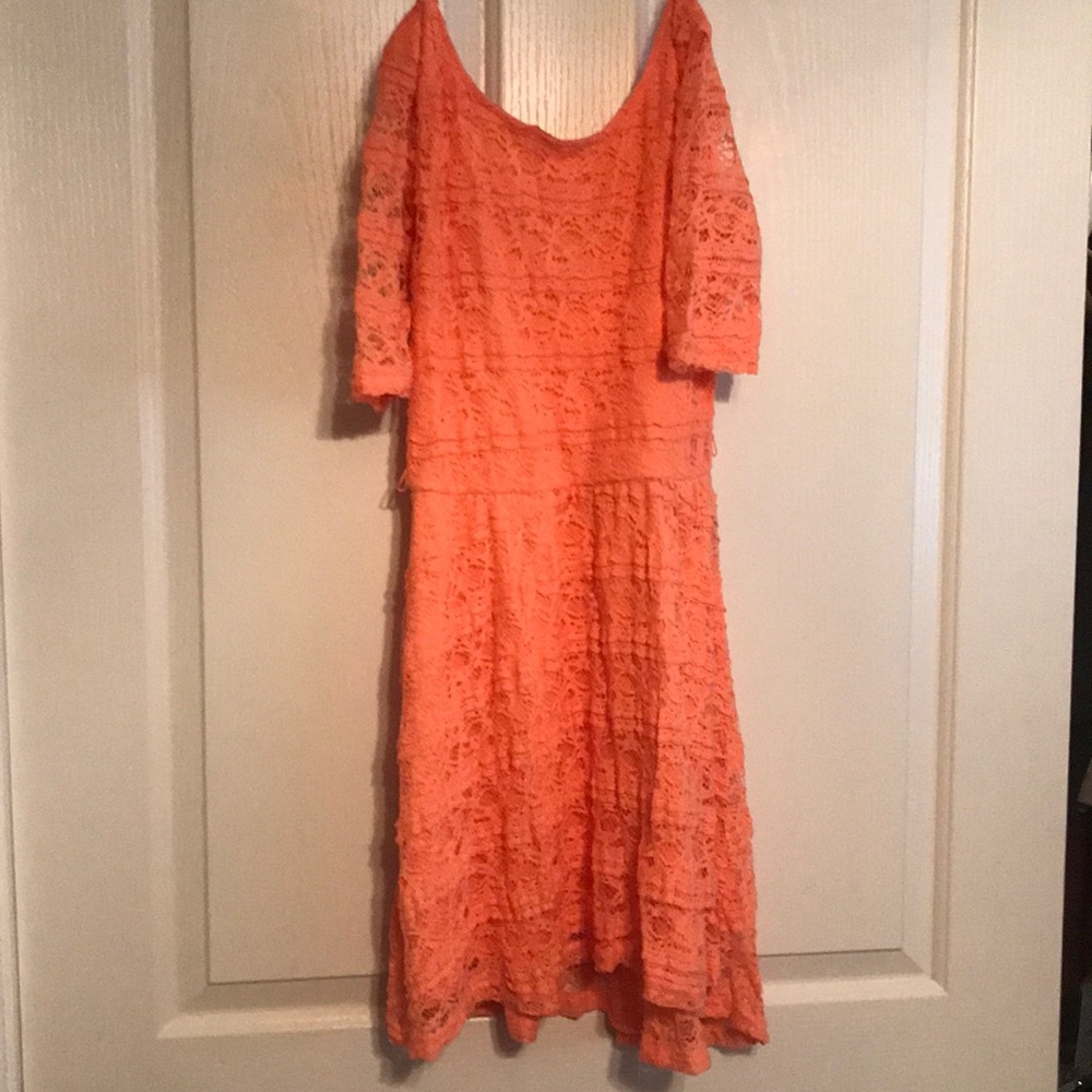 Peach lace dress
